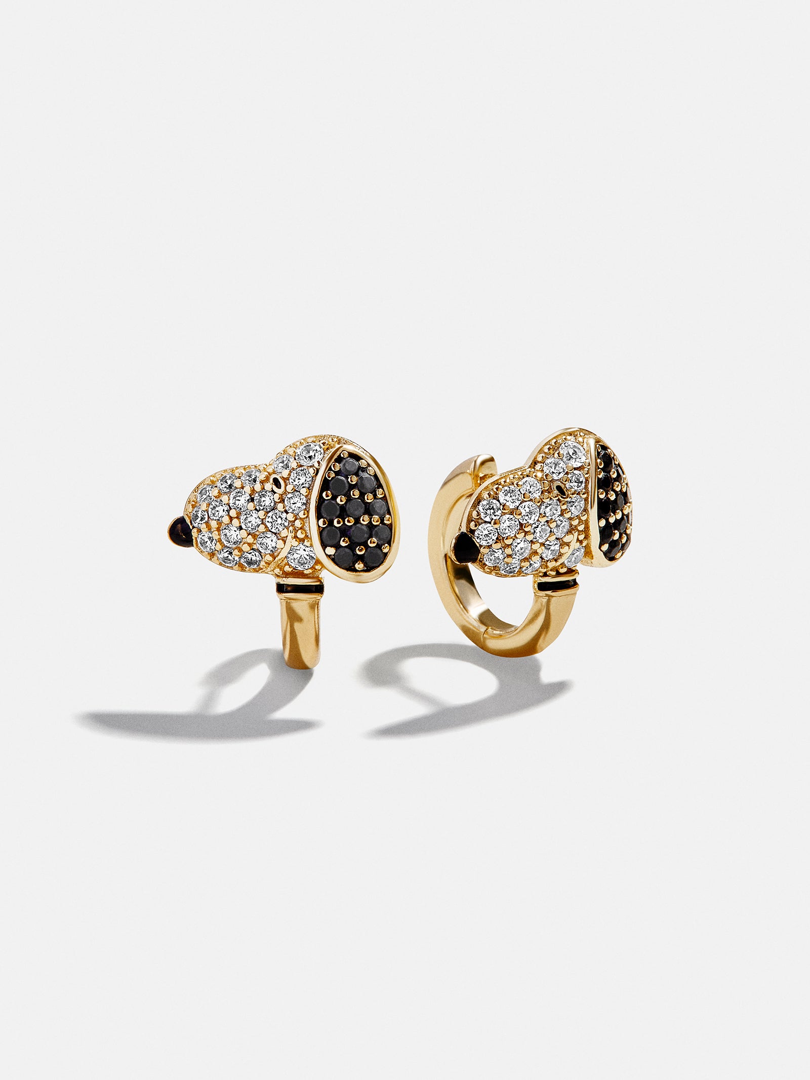 Peanuts Snoopy 14K Gold Earrings - Gold/Pavé