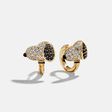 Peanuts Snoopy 14K Gold Earrings - Gold/Pavé