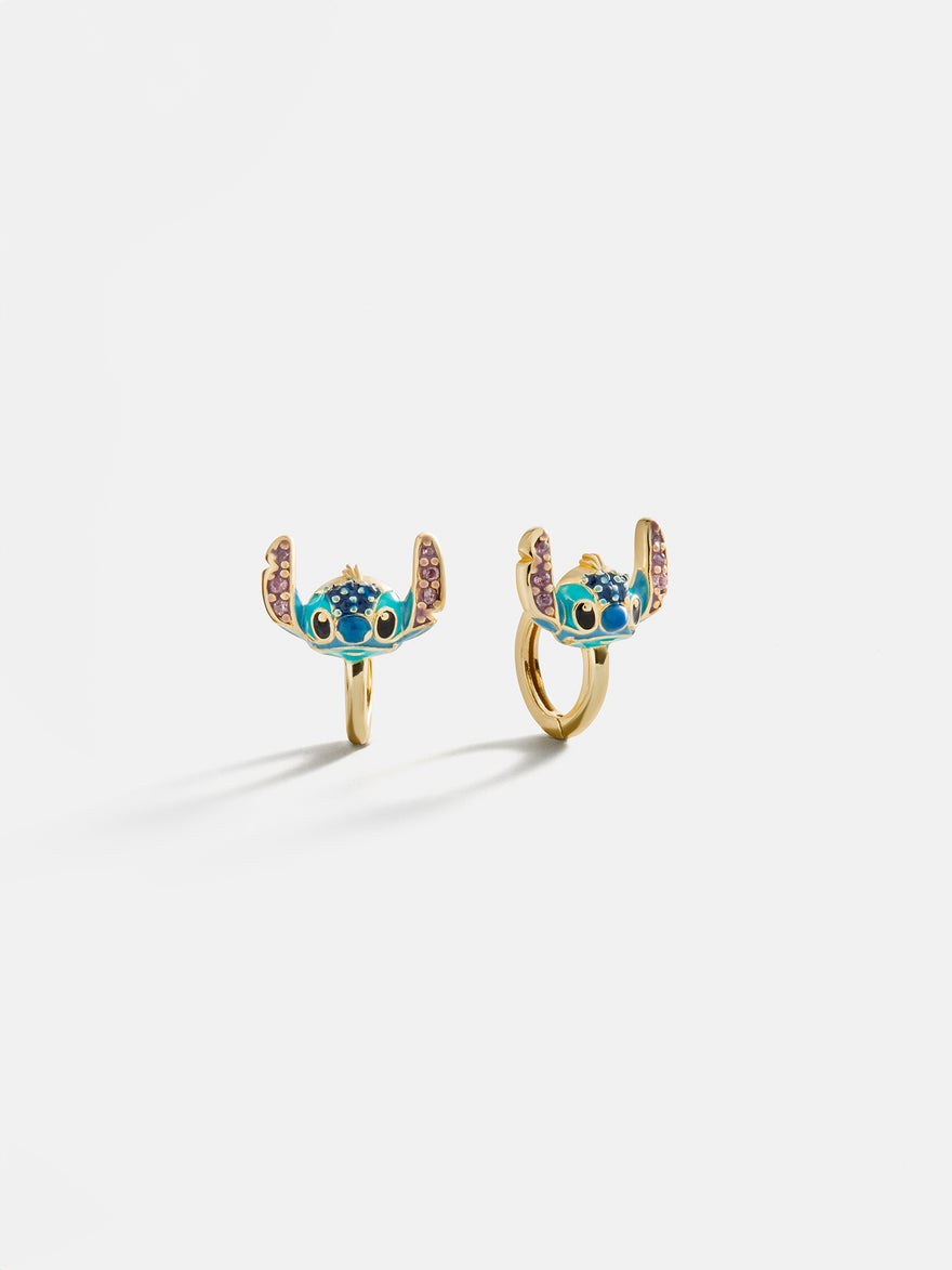 Disney Stitch 14K Gold Earrings - Gold/Blue