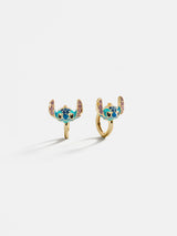 BaubleBar Disney Stitch 14K Gold Earrings - Gold/Blue - 
    Crystal earrings
  
