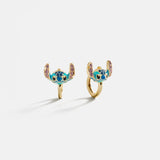 Disney Stitch 14K Gold Earrings - Gold/Blue