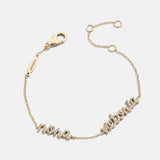 14K Gold/Pavé Custom Script Multi Name Bracelet - 2 Names