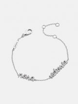 BaubleBar Sterling Silver/Pavé Custom Script Multi Name Bracelet - 2 Names - 
    Personalized stacking bracelet
  

