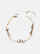 14K Gold/Pavé Custom Script Multi Name Bracelet - 3 Names