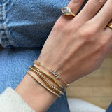 14K Gold/Pavé Custom Script Multi Name Bracelet - 2 Names