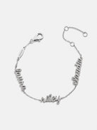 Sterling Silver/Pavé Custom Script Multi Name Bracelet - 3 Names