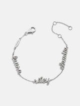 BaubleBar Sterling Silver/Pavé Custom Script Multi Name Bracelet - 3 Names - 
    Personalized stacking bracelet
  
