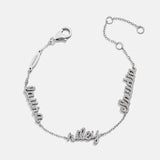 Sterling Silver/Pavé Custom Script Multi Name Bracelet - 3 Names