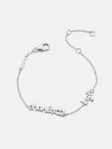 BaubleBar Sterling Silver Custom Script Multi Name Bracelet - 2 Names - 
    Personalized stacking bracelet
  
