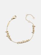 14K Gold Custom Script Multi Name Bracelet - 3 Names