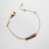 14K Gold/Pavé Custom Block Multi Name Bracelet - 1 Name