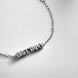 Sterling Silver/Pavé Custom Block Multi Name Bracelet - 1 Name