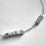 Sterling Silver/Pavé Custom Block Multi Name Bracelet - 2 Names
