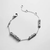 Sterling Silver/Pavé Custom Block Multi Name Bracelet - 3 Names