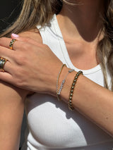 BaubleBar Sterling Silver/Pavé Custom Block Multi Name Bracelet - 1 Name - 
    Personalized stacking bracelet
  
