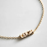 14K Gold Custom Block Multi Name Bracelet - 1 Name