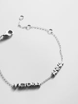 BaubleBar Sterling Silver Custom Block Multi Name Bracelet - 2 Names - 
    Personalized stacking bracelet
  
