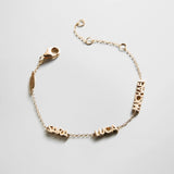 14K Gold Custom Block Multi Name Bracelet - 3 Names