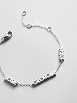 BaubleBar Sterling Silver Custom Block Multi Name Bracelet - 3 Names - 
    Personalized stacking bracelet
  
