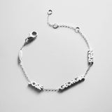 Sterling Silver Custom Block Multi Name Bracelet - 3 Names
