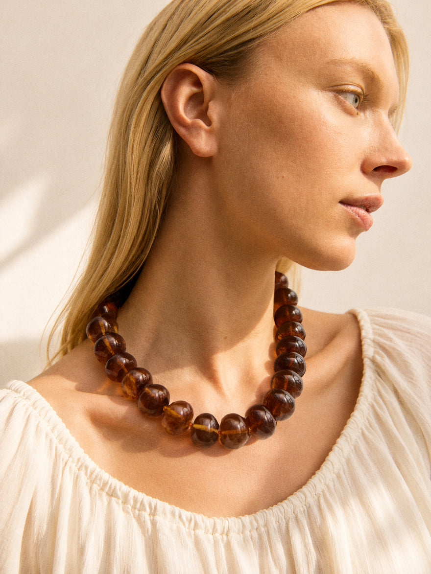 Joan Semi-Precious Necklace - Smoky Quartz