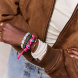 Knotty Good Eye Cord Bracelet  - Fuchsia