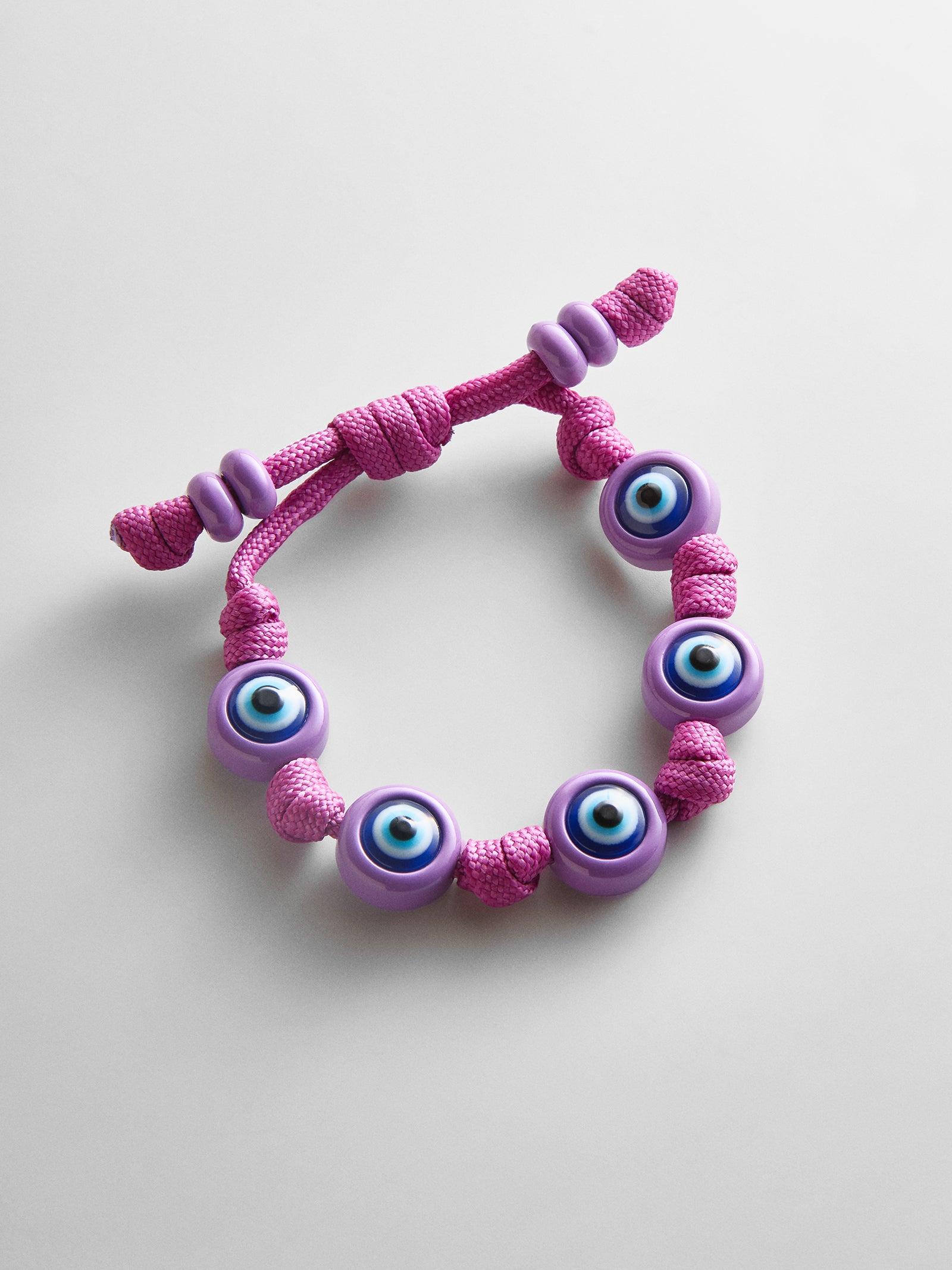 Knotty Good Eye Cord Bracelet  - Lilac