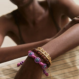 Knotty Good Eye Cord Bracelet  - Lilac