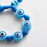 Knotty Good Eye Cord Bracelet  - Aqua