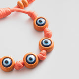 Knotty Good Eye Cord Bracelet  - Tangerine