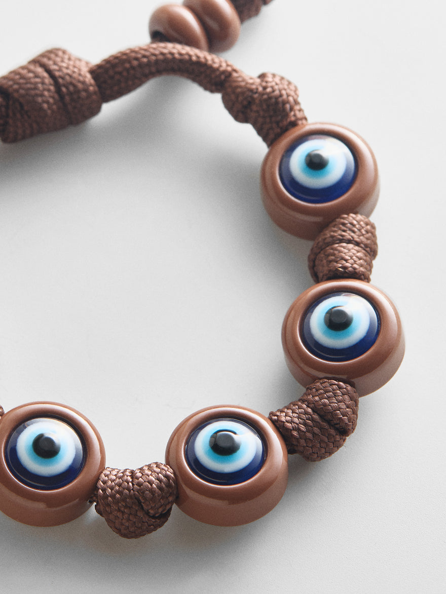 Knotty Good Eye Cord Bracelet  - Chocolate Brown