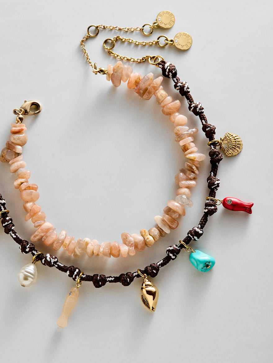 Kai Semi-Precious Waterproof Anklet Set - Multi
