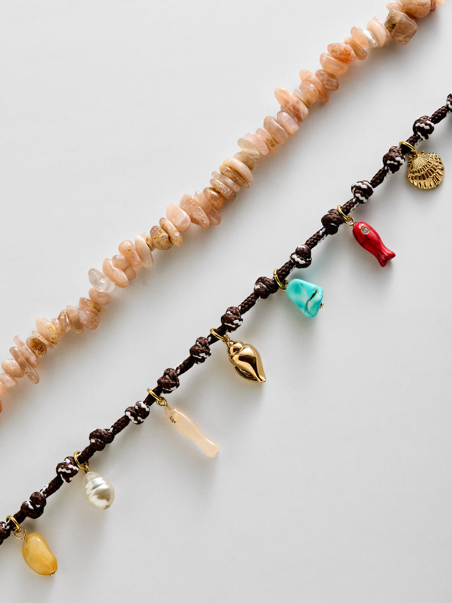 Kai Semi-Precious Waterproof Anklet Set - Multi