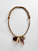 BaubleBar Shay Cord Charm Necklace - Brown - 
    Statement shell necklace
  
