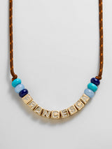BaubleBar Custom Block Letter Semi-Precious Paracord Necklace - Brown - 
    Personalized name necklace 
  
