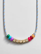 BaubleBar Custom Block Letter Semi-Precious Paracord Necklace - Light Blue - 
    Personalized name necklace 
  
