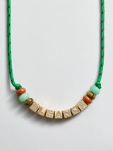 BaubleBar Custom Block Letter Semi-Precious Paracord Necklace - Green - 
    Personalized name necklace 
  
