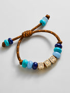 Custom Block Letter Semi-Precious Paracord Bracelet - Brown