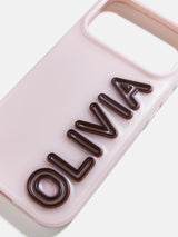 BaubleBar Fine Line Custom iPhone Case - Baby Pink/Dark Brown - 
    Custom Phone Case
  
