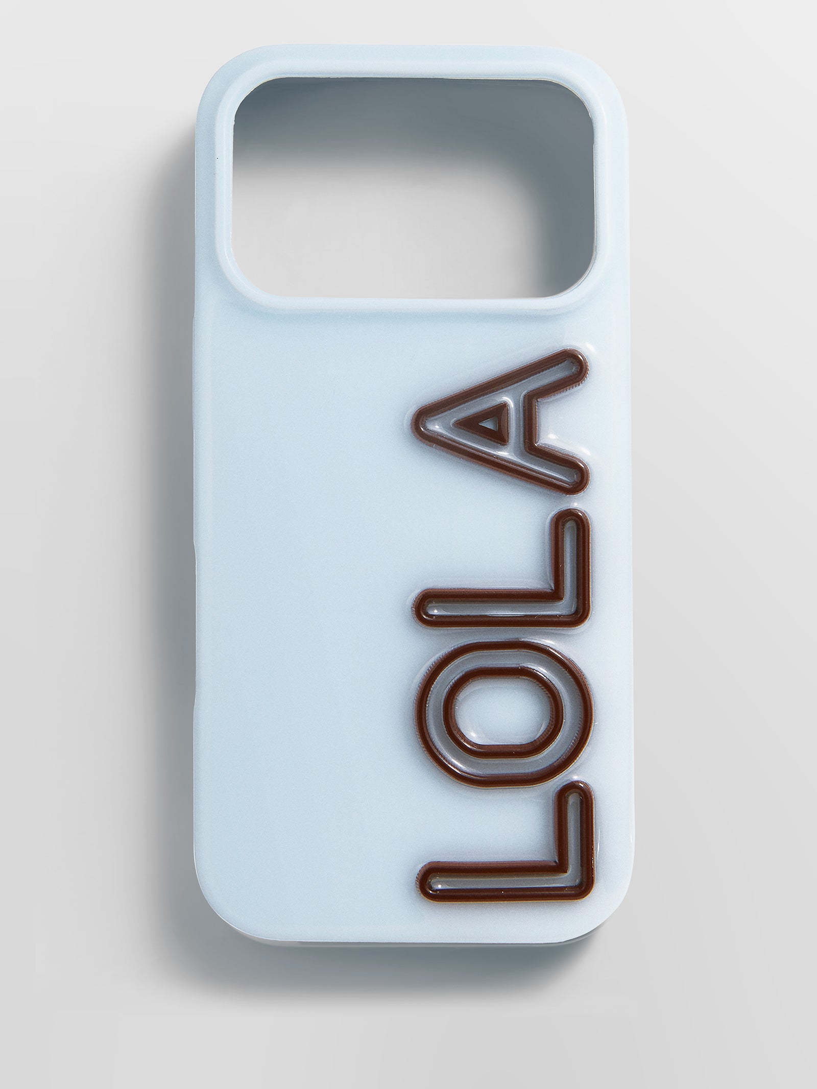 Fine Line Custom iPhone Case - Baby Blue/Dark Brown