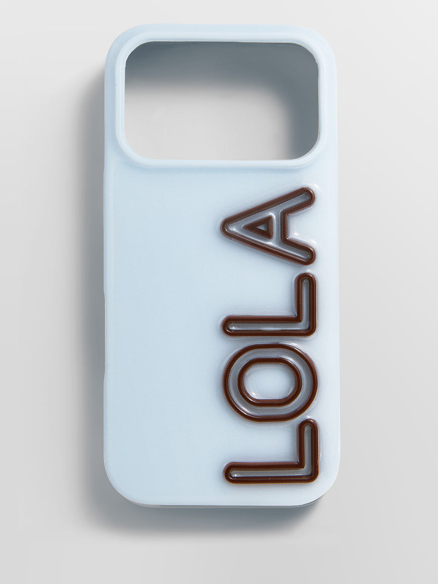 Fine Line Custom iPhone Case - Baby Blue/Dark Brown