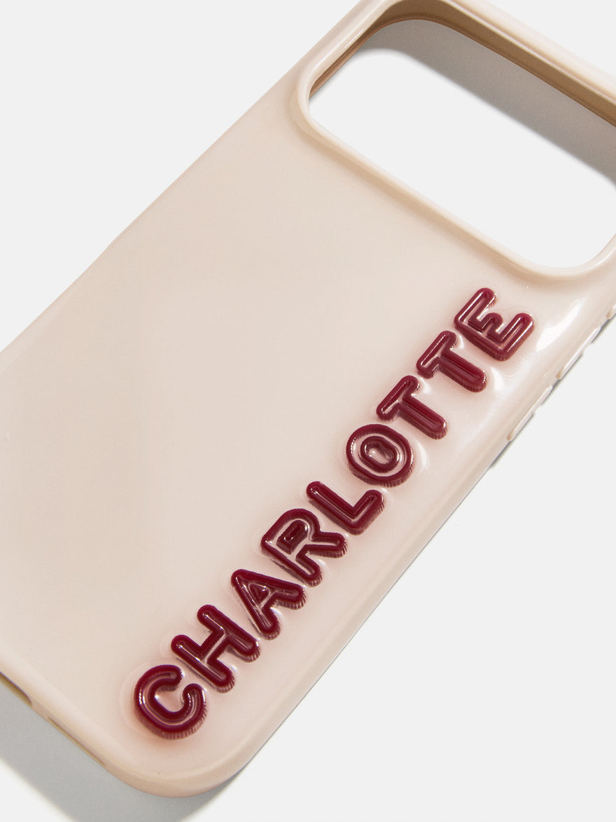 Fine Line Custom iPhone Case - Beige/Maroon