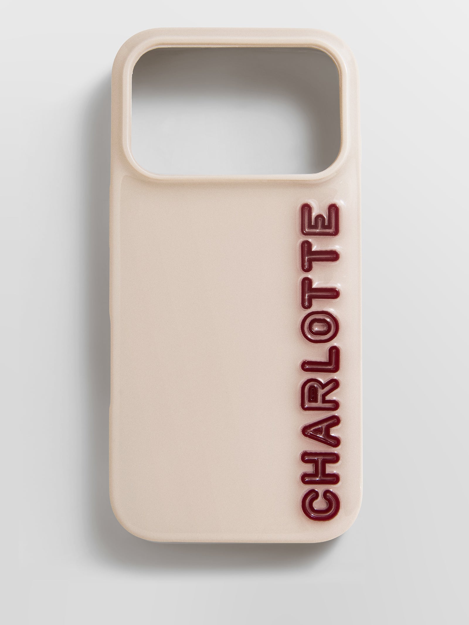 Fine Line Custom iPhone Case - Beige/Maroon