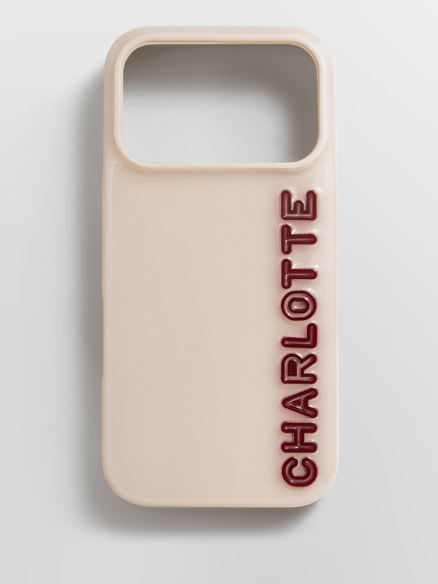 Fine Line Custom iPhone Case - Beige/Maroon