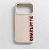 Fine Line Custom iPhone Case - Beige/Maroon