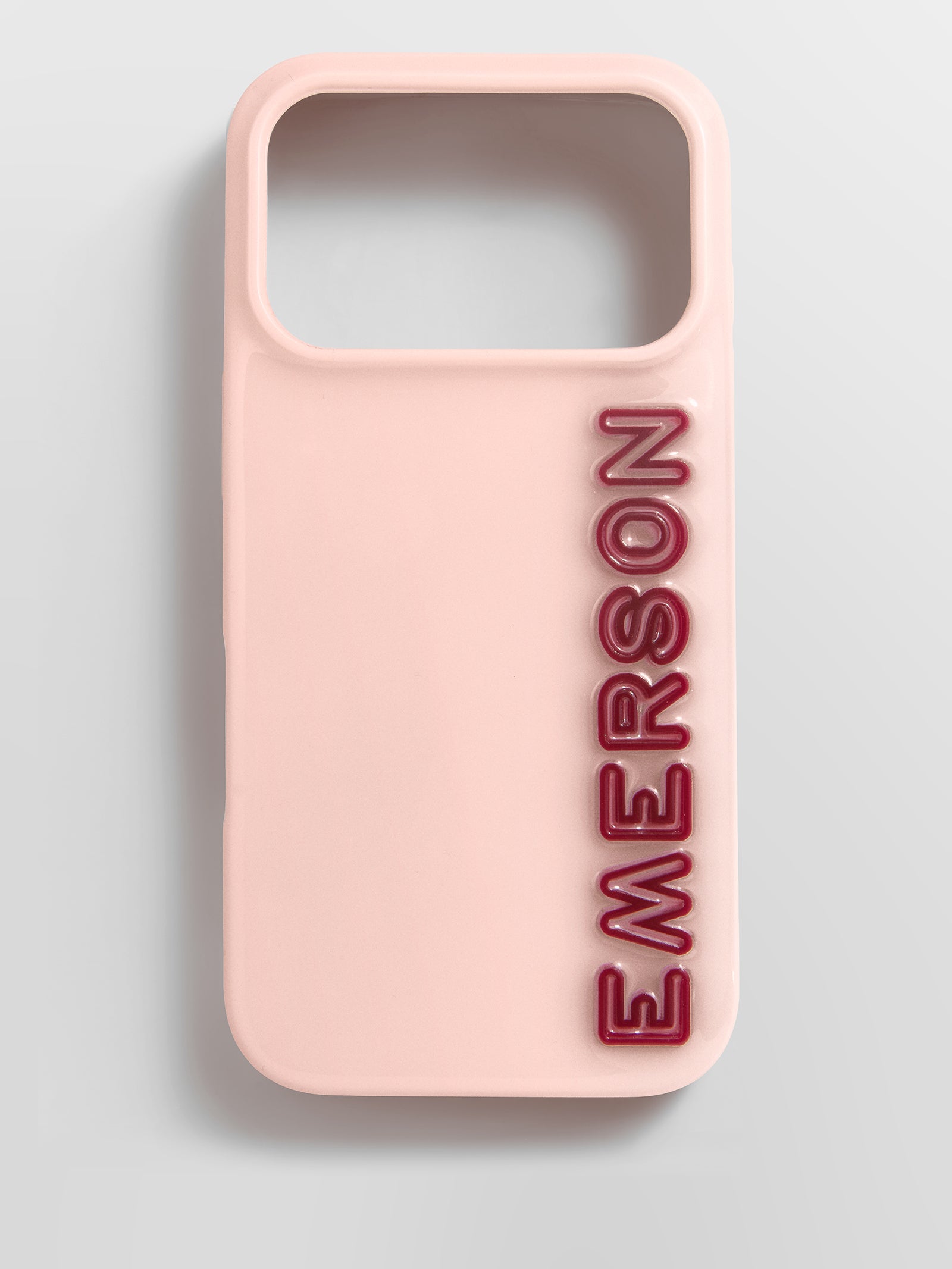 Fine Line Custom iPhone Case - Baby Pink/Maroon