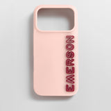 Fine Line Custom iPhone Case - Baby Pink/Maroon