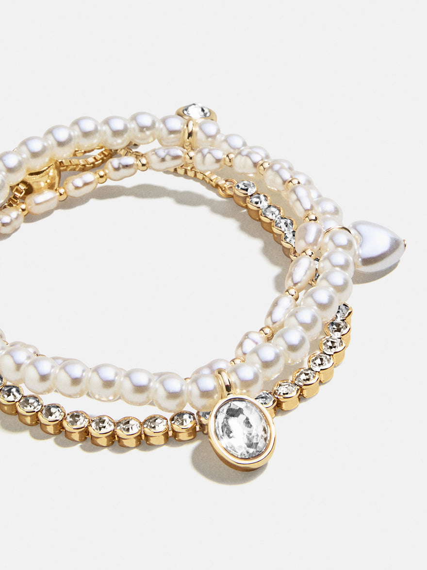 Pearl Party Kids' Bracelet Set - Gold/Pearl