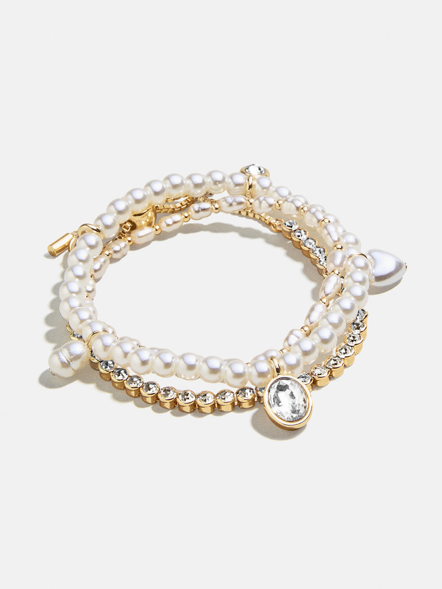 Pearl Party Kids' Bracelet Set - Gold/Pearl