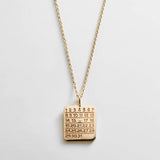 Save the Date Custom Calendar Pendant Necklace - Gold/Pavé
